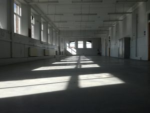 Photograph of Department A studio taken in 2017 when the room was empty.