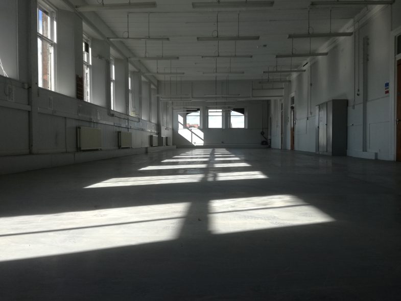 Photograph of Department A studio taken in 2017 when the room was empty. 